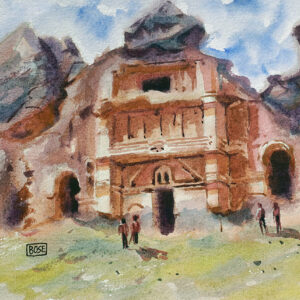 01 Ancient building water color painting