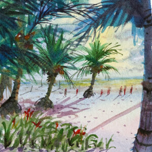 Beach coconut trees