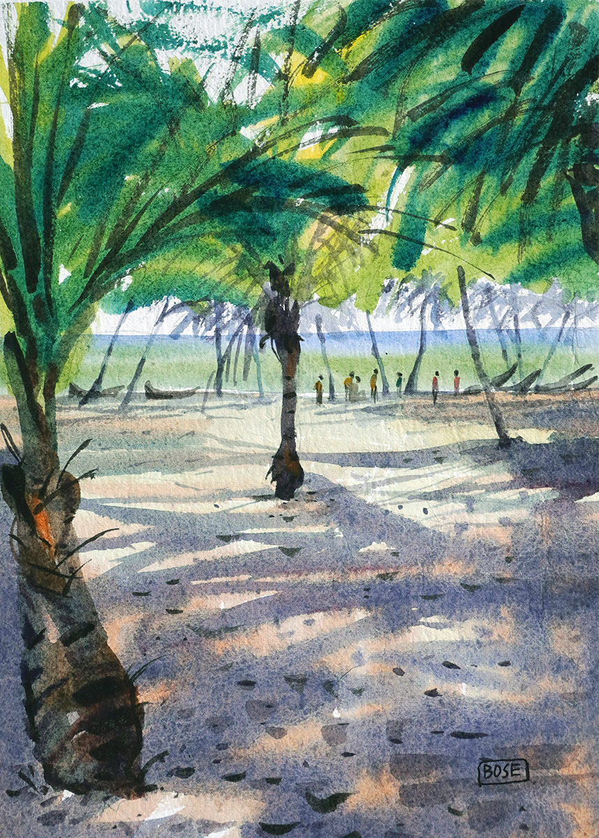 Beach Water color painting