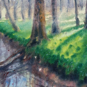 River and trees Water color painting