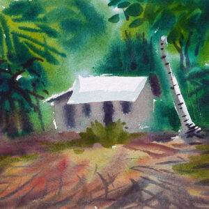 Water color painting small house