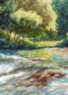 Water color painting the river