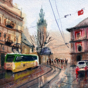 Cityscape Water Color Painting